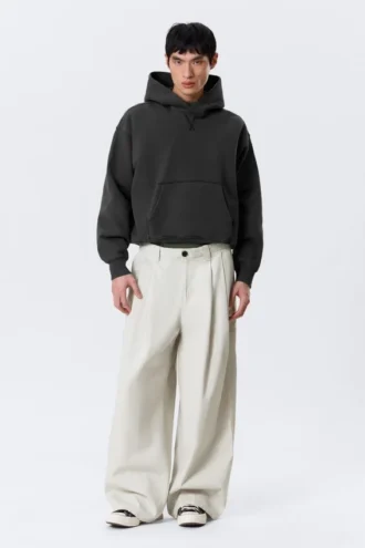 Otis Baggy-Chino aus plissiertem Twill – Hellbeige