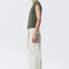 Otis Baggy-Chino aus plissiertem Twill – Hellbeige