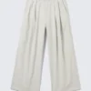 Otis Baggy-Chino aus plissiertem Twill – Hellbeige