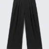 Otis Oversized-Chino aus Baumwolltwill mit Falten – Schwarz