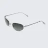 Ovale Metall-Sonnenbrillen – Silber – Dunkle Gläser Ovale Metall-Sonnenbrillen – Silber – Dunkle Gläser