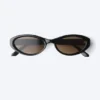 Ovale Sonnenbrillen – Schwarz – Braune Gläser Ovale Sonnenbrillen – Schwarz – Braune Gläser