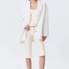 Oversize-Blazer mit Einreiher-Schlitz – Off-White Oversize-Blazer mit Einreiher-Schlitz – Off-White