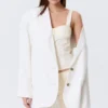 Oversize-Blazer mit Einreiher-Schlitz – Off-White Oversize-Blazer mit Einreiher-Schlitz – Off-White
