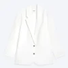 Oversize-Blazer mit Einreiher-Schlitz – Off-White Oversize-Blazer mit Einreiher-Schlitz – Off-White
