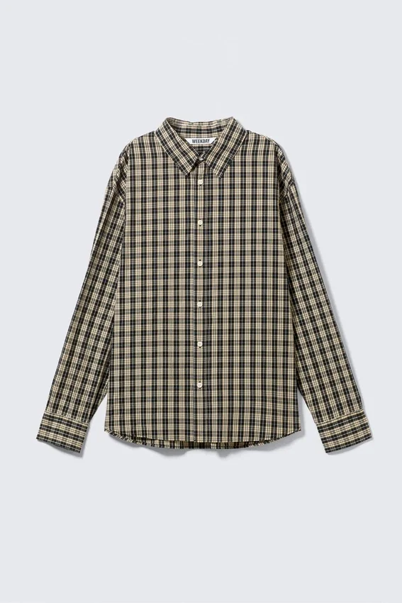 Oversize-Karo-Hemd – beige kariert Oversize-Karo-Hemd – beige kariert