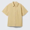 Oversize-Kurzarm-Shirt aus Baumwoll-Canvas – Beige Oversize-Kurzarm-Shirt aus Baumwoll-Canvas – Beige