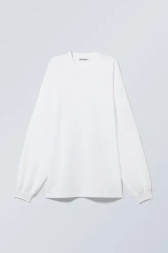 Oversize-Langarmshirt – Weiß