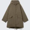 Oversize-Parka mit herausnehmbarem Futter – Khaki-Braun