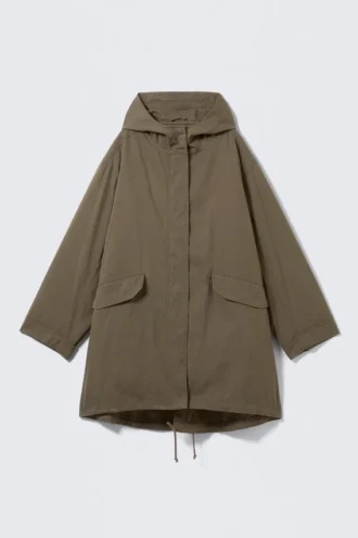 Oversize-Parka mit herausnehmbarem Futter – Khaki-Braun