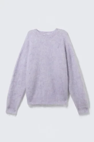 Oversize-Pullover aus Mohairmischung – Hellviolett meliert