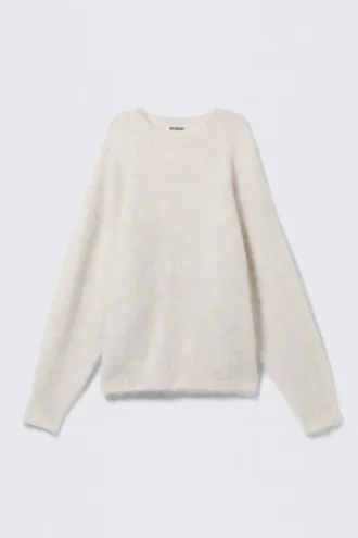 Oversize-Pullover aus Mohairmischung – Off-White