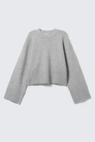 Oversize-Pullover – Grau meliert Oversize-Pullover – Grau meliert