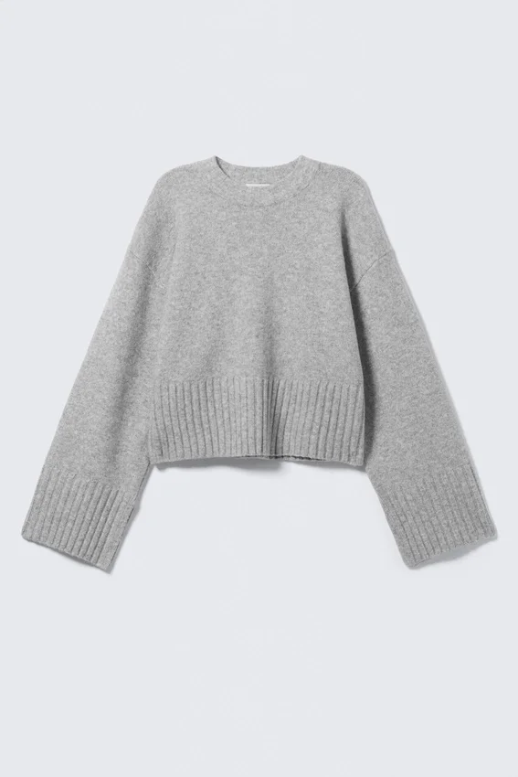 Oversize-Pullover – Grau meliert Oversize-Pullover – Grau meliert