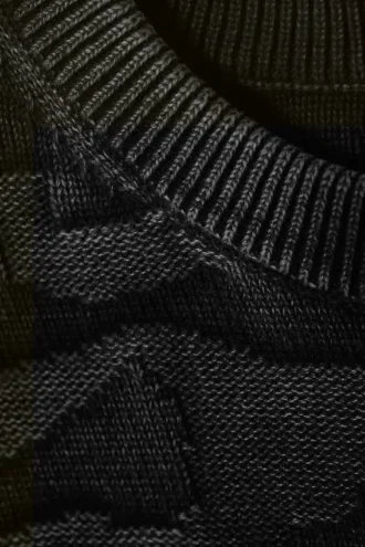 Oversize-Pullover mit Rippbündchen – Schwarz