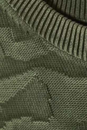 Oversize-Pullover mit Rippmuster – strukturiert, dunkelgrün