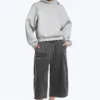 Oversize-Scuba-Kapuzenpullover – Hellgrau Oversize-Scuba-Kapuzenpullover – Hellgrau