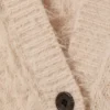 Oversize-Strickjacke mit V-Ausschnitt – Beige Oversize-Strickjacke mit V-Ausschnitt – Beige