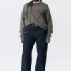 Oversize-Strickpullover aus Mohairmischung – Dunkelgrau