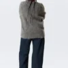 Oversize-Strickpullover aus Mohairmischung – Dunkelgrau