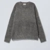 Oversize-Strickpullover aus Mohairmischung – Dunkelgrau
