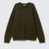 Oversize-Strickpullover aus Mohairmischung – Dunkelgrün Oversize-Strickpullover aus Mohairmischung – Dunkelgrün