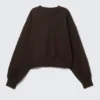 Oversize-Sweatshirt mit Rundhalsausschnitt – Dunkelbraun Oversize-Sweatshirt mit Rundhalsausschnitt – Dunkelbraun