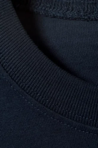 Oversize-T-Shirt aus Baumwolle mit kurzen Ärmeln – Marineblau