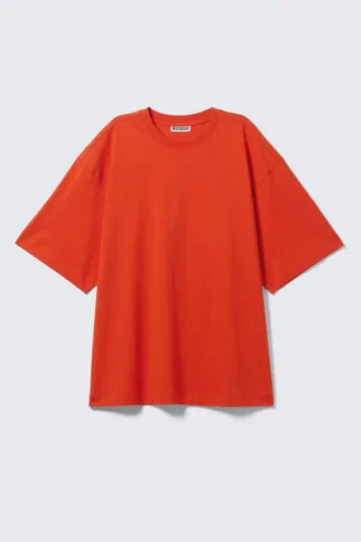Oversize-T-Shirt – Leuchtendes Orange