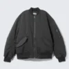 Oversized-Bomberjacke aus Twill – Dunkelgrau Oversized-Bomberjacke aus Twill – Dunkelgrau