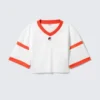 Oversized-Cropped-Mesh-T-Shirt – Weiß/Rot Oversized-Cropped-Mesh-T-Shirt – Weiß/Rot