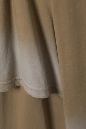 Oversized doppelt gefärbtes Langarm-Oberteil – Dunkelbeige mit Farbverlauf