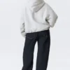 Oversized-Fleece-Kapuzenpullover mit Reißverschluss – Grau meliert Oversized-Fleece-Kapuzenpullover mit Reißverschluss – Grau meliert