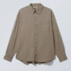 Oversized-Hemd aus Baumwolle und Viskose – Dusty Mole Oversized-Hemd aus Baumwolle und Viskose – Dusty Mole