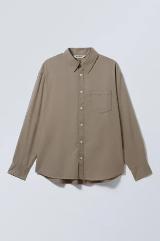 Oversized-Hemd aus Baumwolle und Viskose – Dusty Mole