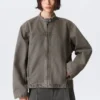 Oversized-Jacke aus gewaschenem Canvas – Grau Oversized-Jacke aus gewaschenem Canvas – Grau
