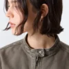 Oversized-Jacke aus gewaschenem Canvas – Grau Oversized-Jacke aus gewaschenem Canvas – Grau