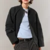 Oversized-Jacke aus gewaschenem Canvas – Schwarz Oversized-Jacke aus gewaschenem Canvas – Schwarz