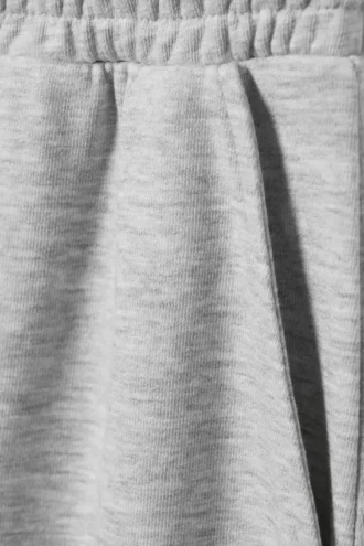 Oversized-Jogginghose aus Frottee mit weitem Bein – Grau meliert