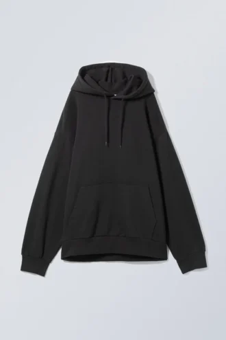 Oversized-Kapuzenpullover aus mittelschwerem Stoff – Schwarz