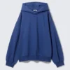 Oversized-Kapuzenpullover aus schwerem Baumwollfleece – Dunkelblau Oversized-Kapuzenpullover aus schwerem Baumwollfleece – Dunkelblau