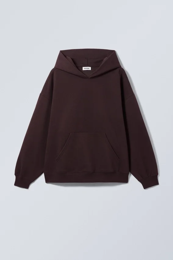 Oversized-Kapuzenpullover aus schwerem Stoff – Burgunderrot Oversized-Kapuzenpullover aus schwerem Stoff – Burgunderrot