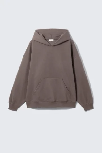 Oversized-Kapuzenpullover aus schwerem Stoff – Dark Mole