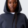 Oversized-Kapuzenpullover aus schwerem Stoff – Dunkelblau Oversized-Kapuzenpullover aus schwerem Stoff – Dunkelblau