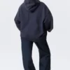 Oversized-Kapuzenpullover aus schwerem Stoff – Dunkelblau Oversized-Kapuzenpullover aus schwerem Stoff – Dunkelblau