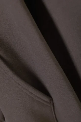 Oversized-Kapuzenpullover aus schwerem Stoff – Dunkelbraun