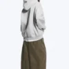 Oversized-Kapuzenpullover aus schwerem Stoff – Hellgrau meliert Oversized-Kapuzenpullover aus schwerem Stoff – Hellgrau meliert