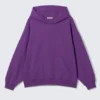 Oversized-Kapuzenpullover aus schwerem Stoff – Violett Oversized-Kapuzenpullover aus schwerem Stoff – Violett