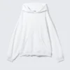 Oversized-Kapuzenpullover aus schwerem Stoff – Weiß Oversized-Kapuzenpullover aus schwerem Stoff – Weiß