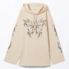 Oversized-Kapuzenpullover-Kleid – Hellbeige – Tribal Butterfly Oversized-Kapuzenpullover-Kleid – Hellbeige – Tribal Butterfly